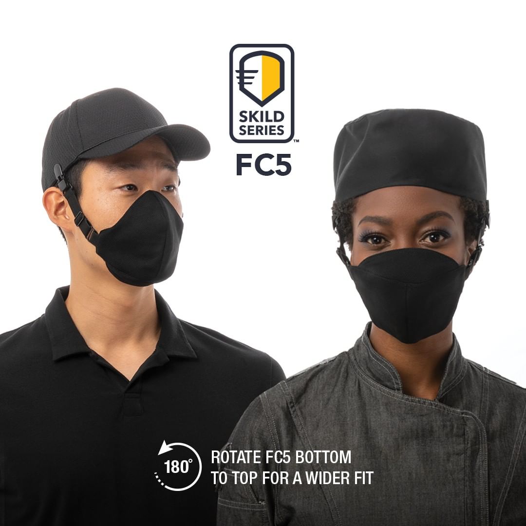 スキルドシリーズ〈FC5〉ブラック 帽子装着型 マスク(6枚入)