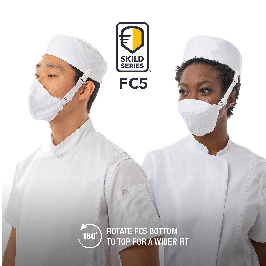 スキルドシリーズ〈FC5〉ホワイト 帽子装着型 マスク(6枚入)