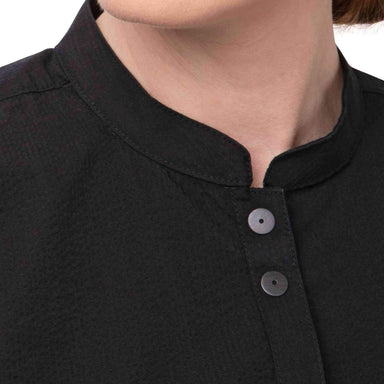 Chef Works (シェフワークス) レディース シアサッカー ブラック 半袖シャツ
