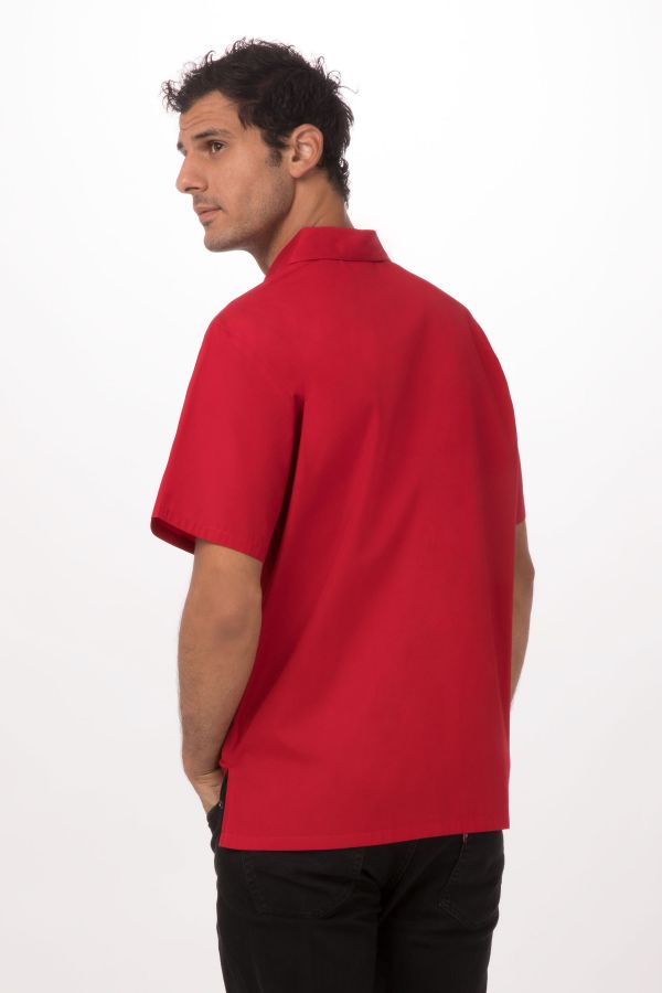 ジェノバ レッド 半袖 コックシャツ