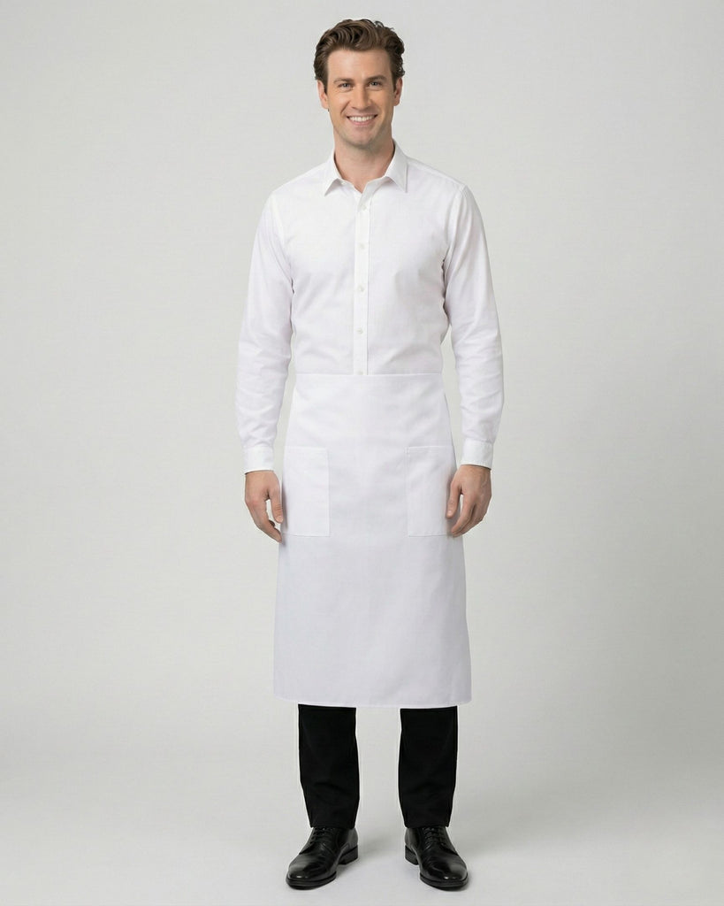 ポケット付きホワイト・ロングサロン｜飲食店制服｜Chef Works® — Chef