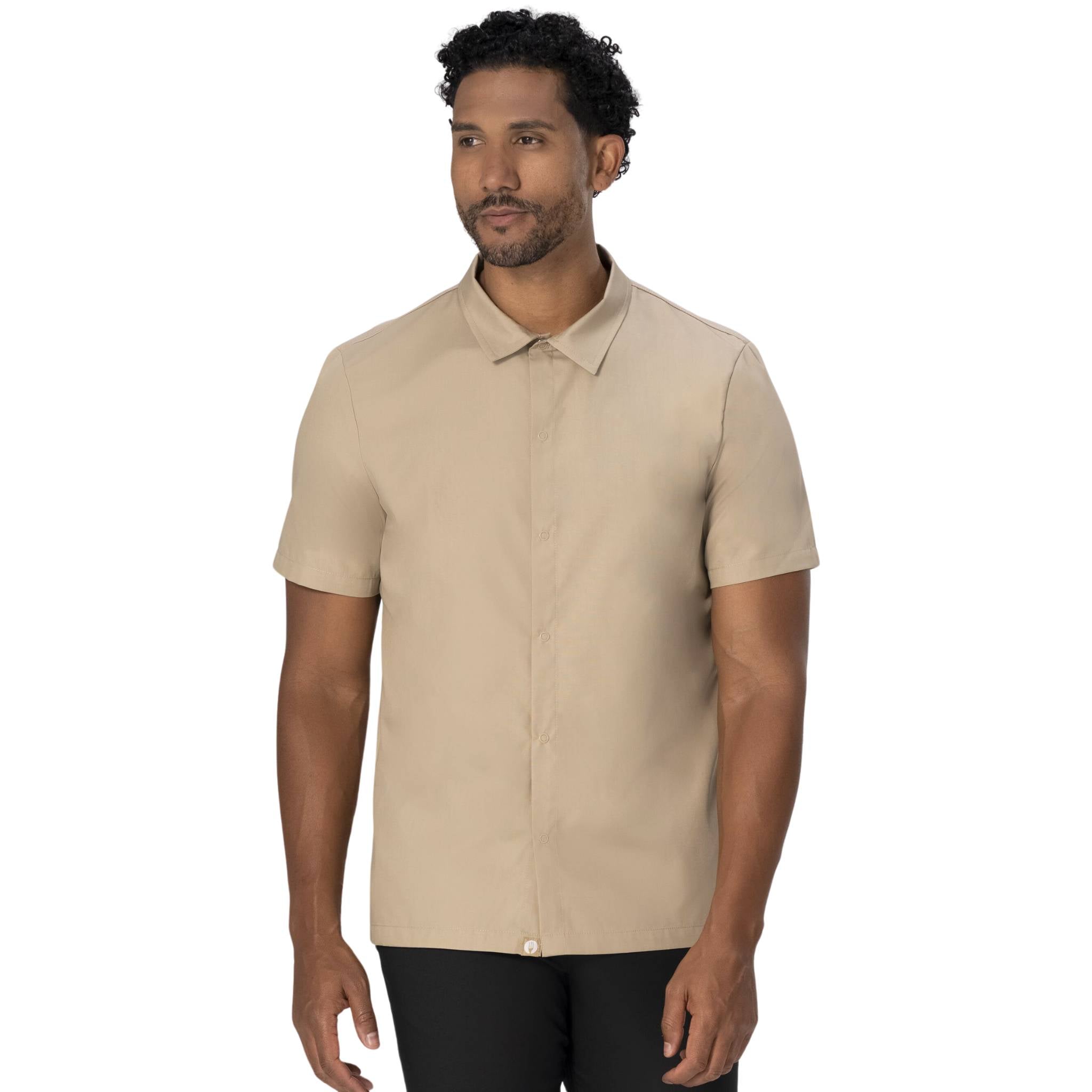 ■新品タグ付/秋FRAMfeWORKフレームワークリヨセル長袖シャツ ベージュ ダーラム」カーキ・スナップ半袖ワークシャツ｜Chef Works® — Chef