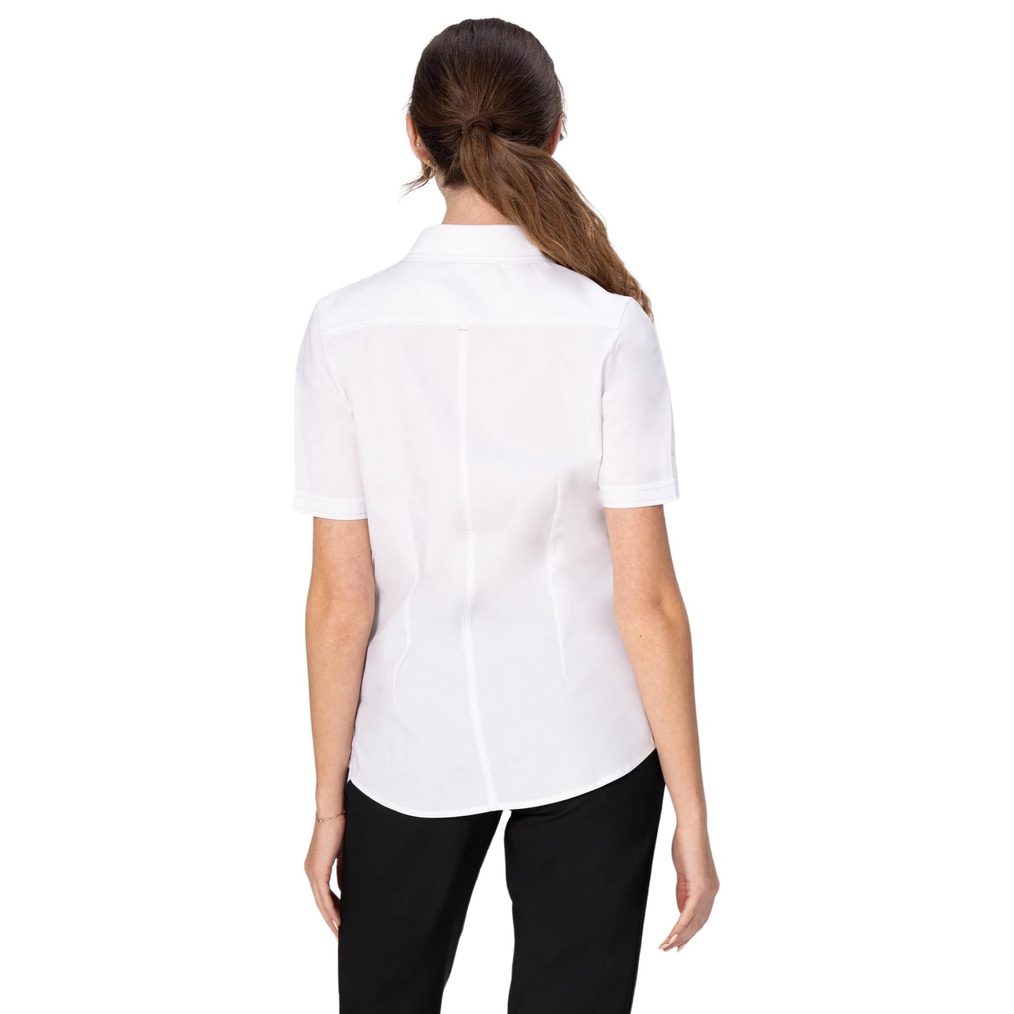 レディース コーディー ホワイト ジッパー 半袖 ワークシャツ｜Chef Works Japan