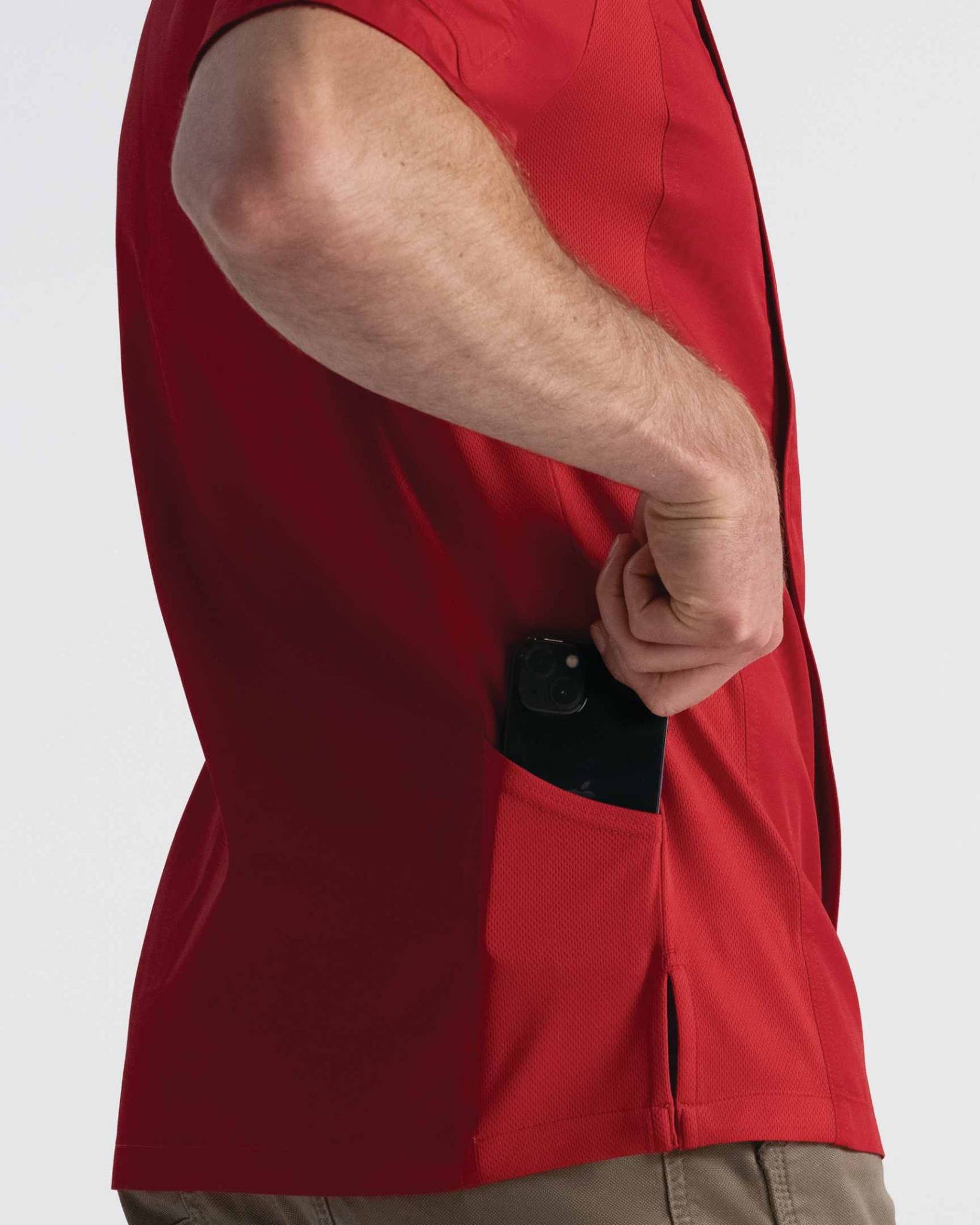 半袖コックコート『スプリングフィールド』｜レッド｜Chef Works