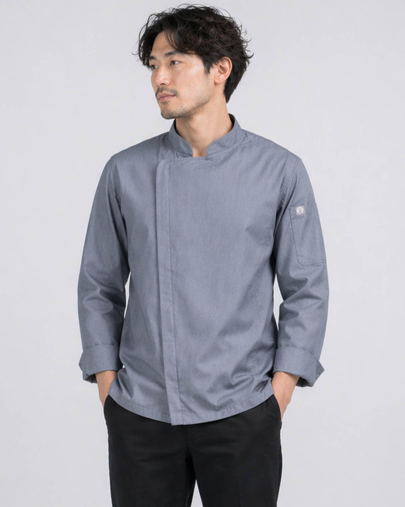 ハートフォード」グレー・ジッパーコックコート｜Chef Works® — Chef