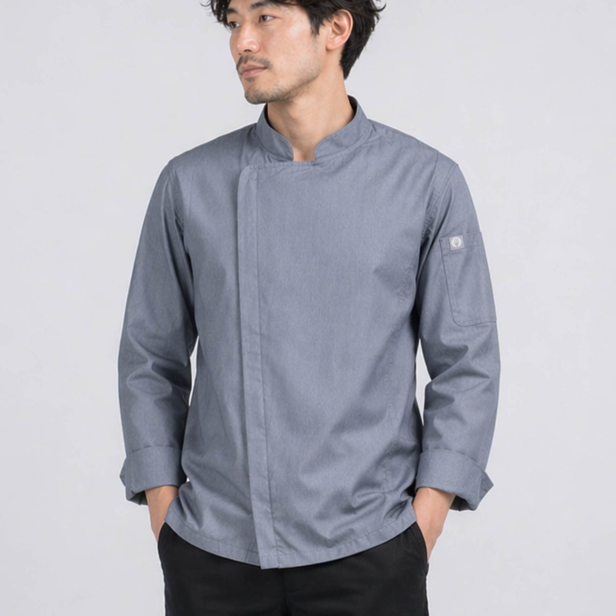 ハートフォード」グレー・ジッパーコックコート｜Chef Works® — Chef