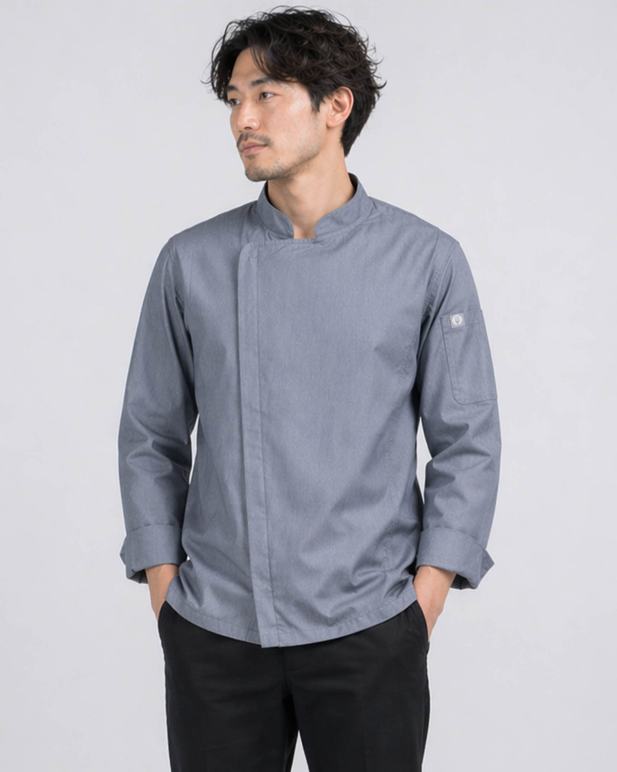ハートフォード」グレー・ジッパーコックコート｜Chef Works® — Chef