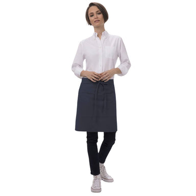 カラー ネイビー ミドル サロン（ハーフビストロエプロン）｜Chef Works Japan