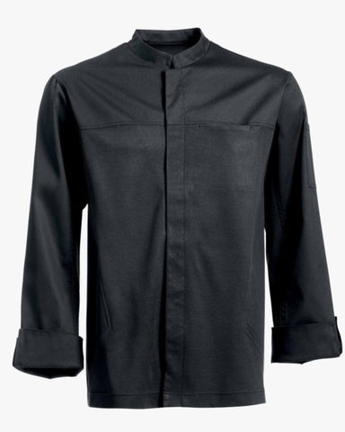 【BRAGARD】メンズ 「STARTER（スターター）」 ブラック 立ち襟 長袖 スナップボタン コックコート