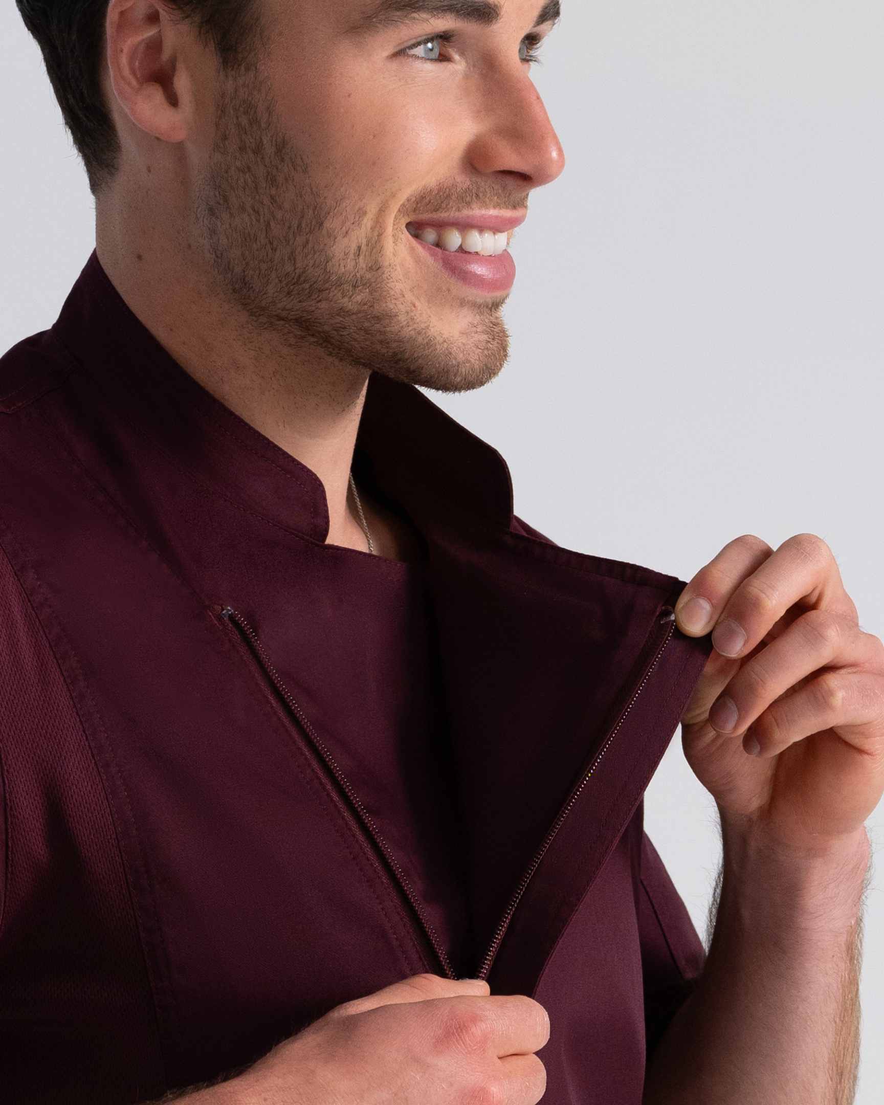 メンズ スプリングフィールド メルロー ジッパー 軽量半袖 コックコート