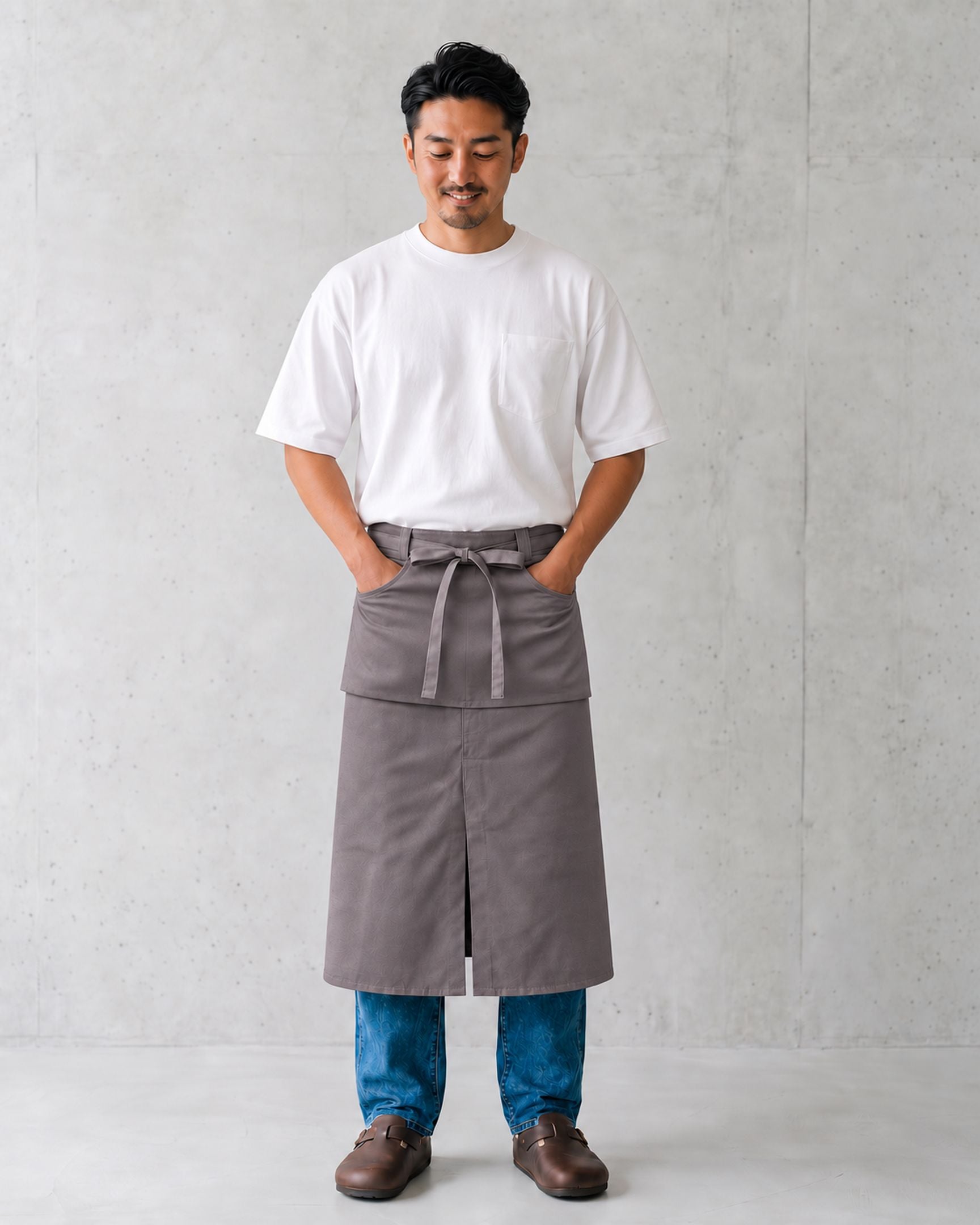 Chef Works (シェフワークス) ノルディック グレー 綿100% キャンバス 《ロング》 サロン（ソムリエ） エプロン