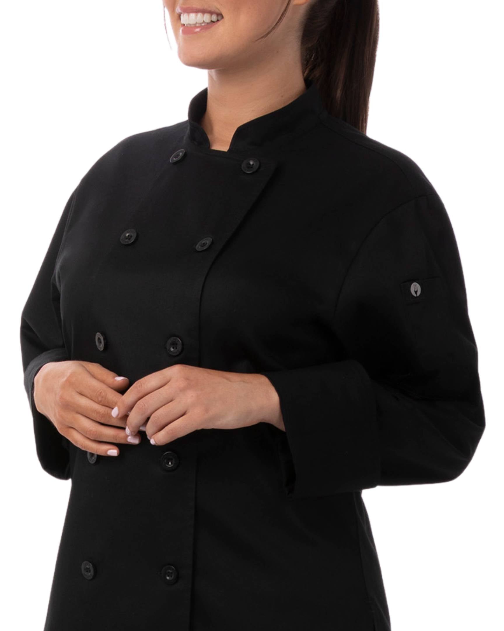 レディース ル・マンズ ブラック 長袖 コックコート｜Chef Works Japan