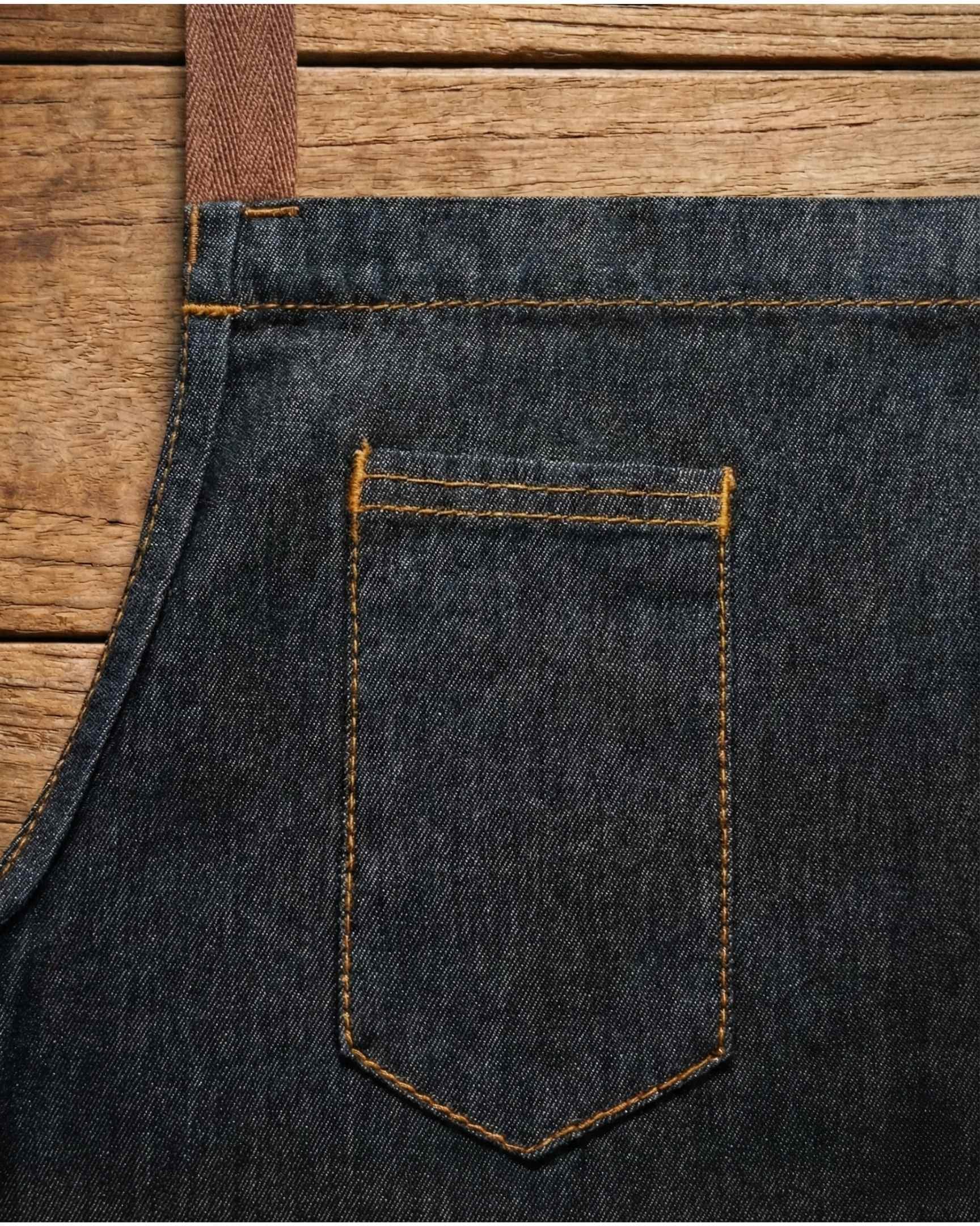 メンフィス ブラック デニム レギュラー エプロン