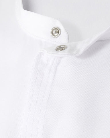 【BRAGARD】メンズ 「ITHURRIA（イトゥーリア）」 ホワイト バンドカラー 長袖 スナップボタン コックコート｜Chef Works Japan