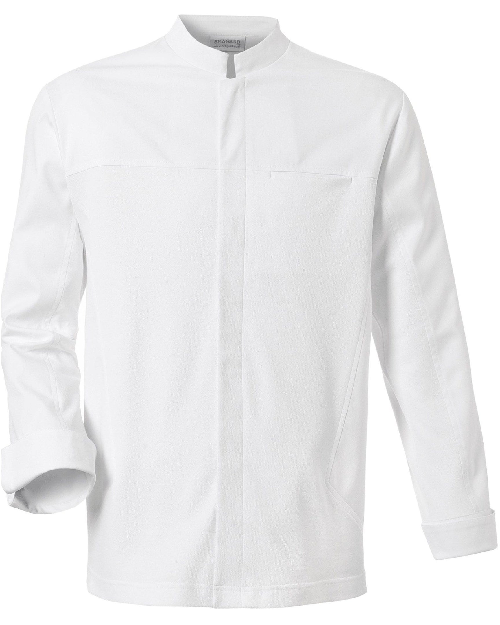 【BRAGARD】メンズ 「STARTER（スターター）」 ホワイト 立ち襟 長袖 スナップボタン コックコート