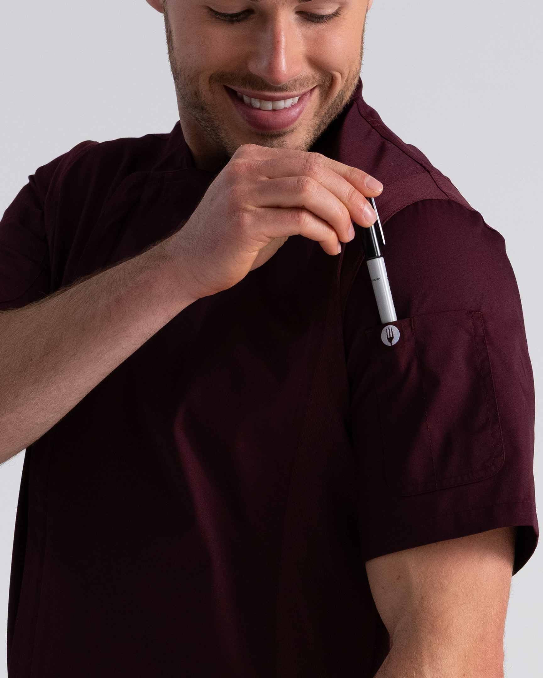 メンズ スプリングフィールド メルロー ジッパー 軽量半袖 コックコート