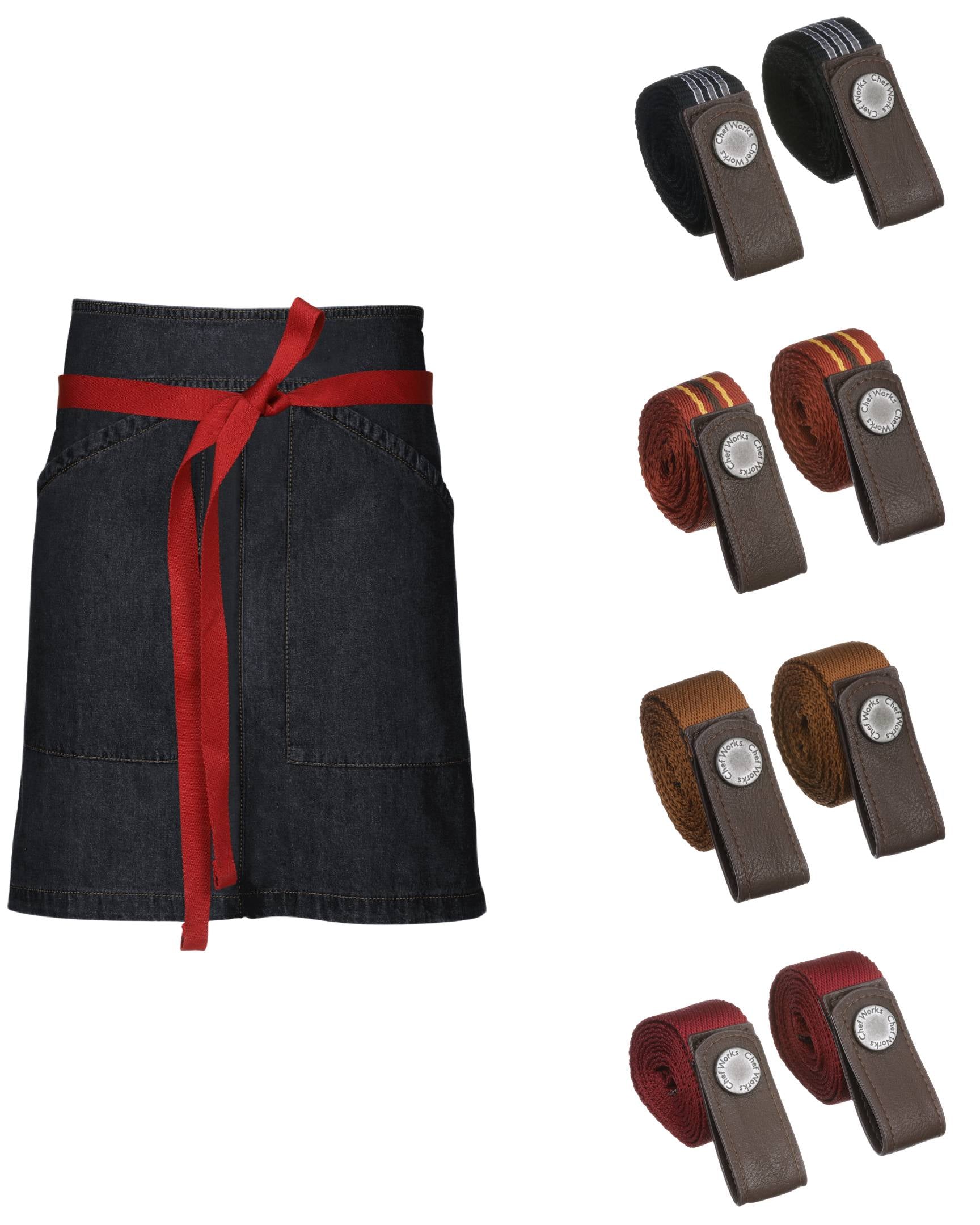 【スナップボタン式】バークレー ダークインディゴ デニム 《ミドル》 サロン エプロン｜Chef Works Japan