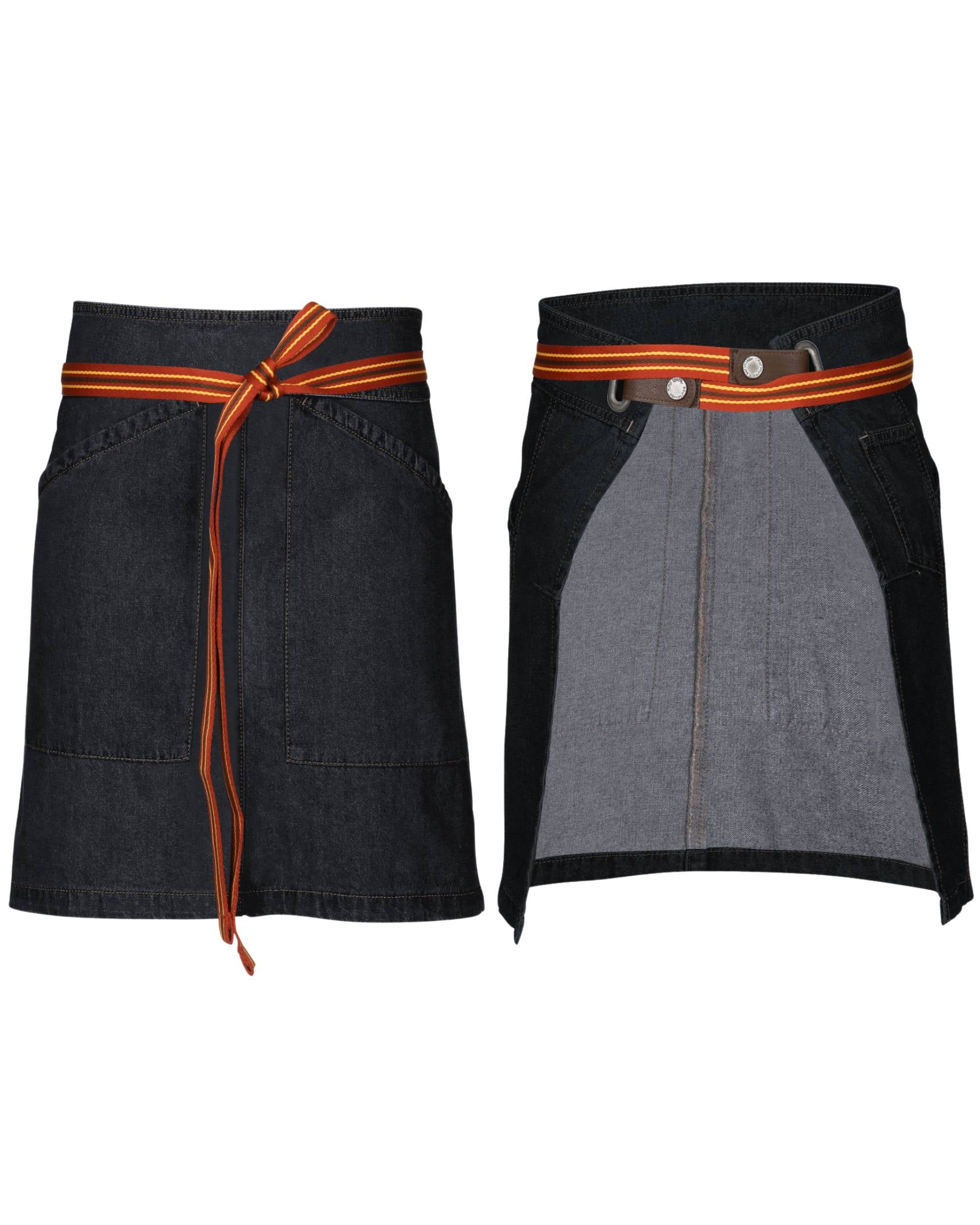 【スナップボタン式】バークレー ダークインディゴ デニム 《ミドル》 サロン エプロン｜Chef Works Japan