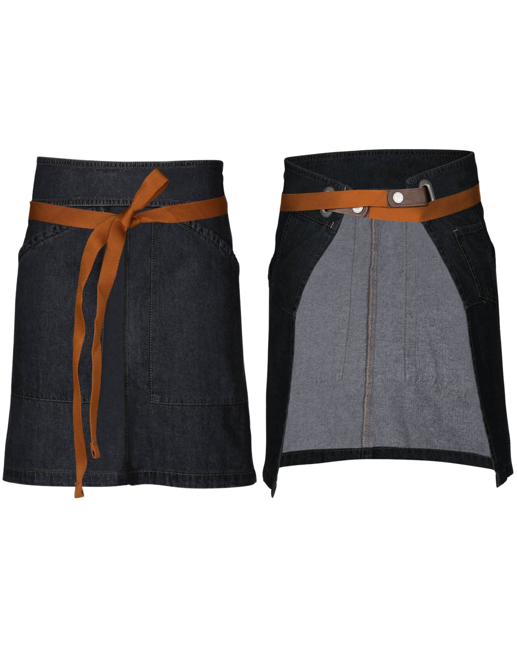 【スナップボタン式】バークレー ダークインディゴ デニム 《ミドル》 サロン エプロン｜Chef Works Japan