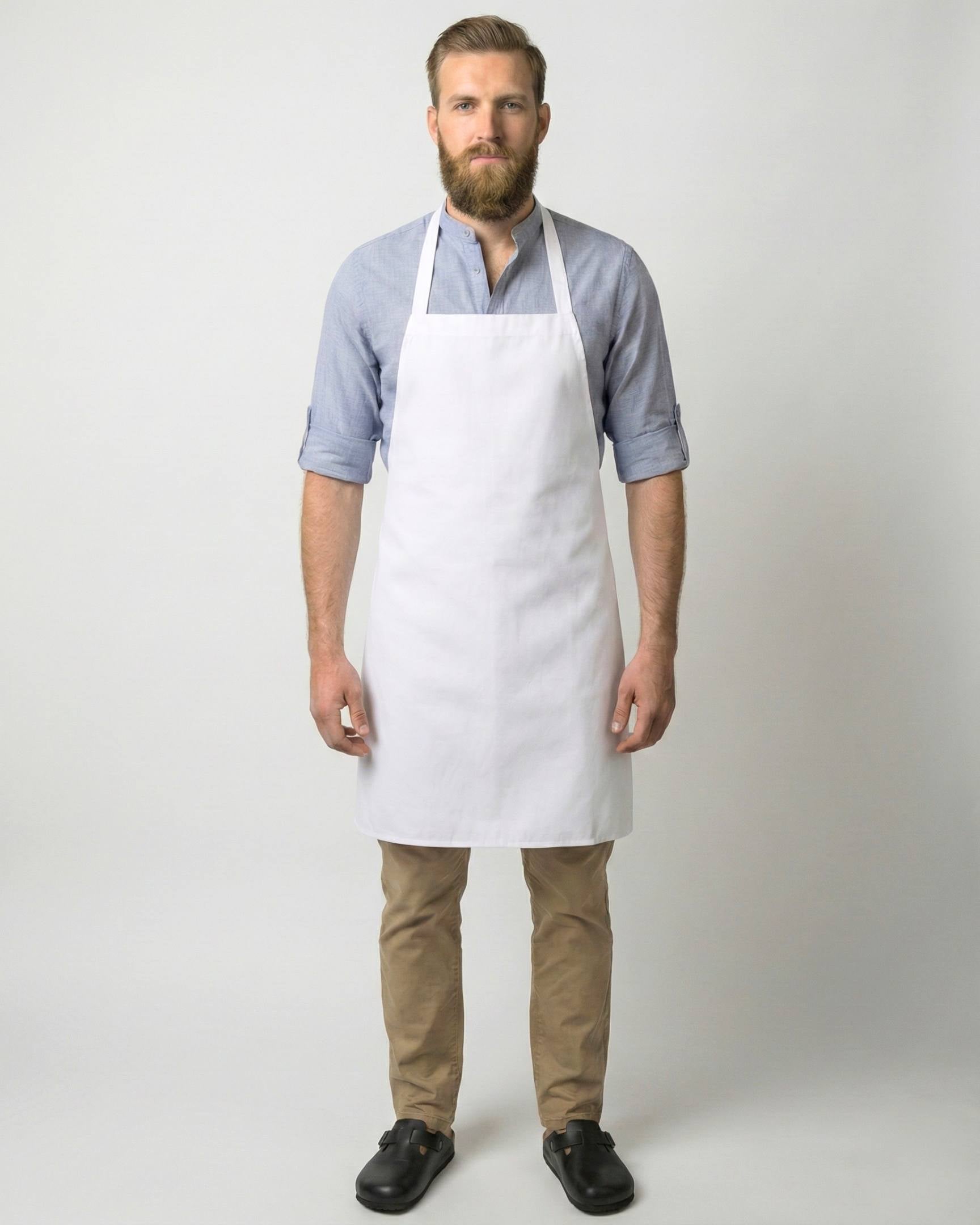 ポケット無し ホワイト 胸当て エプロン｜Chef Works Japan