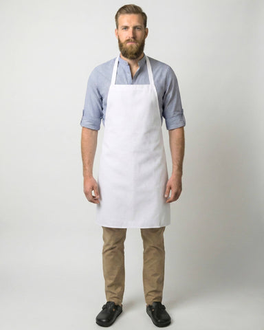 ポケット無し ホワイト 胸当て エプロン｜Chef Works Japan