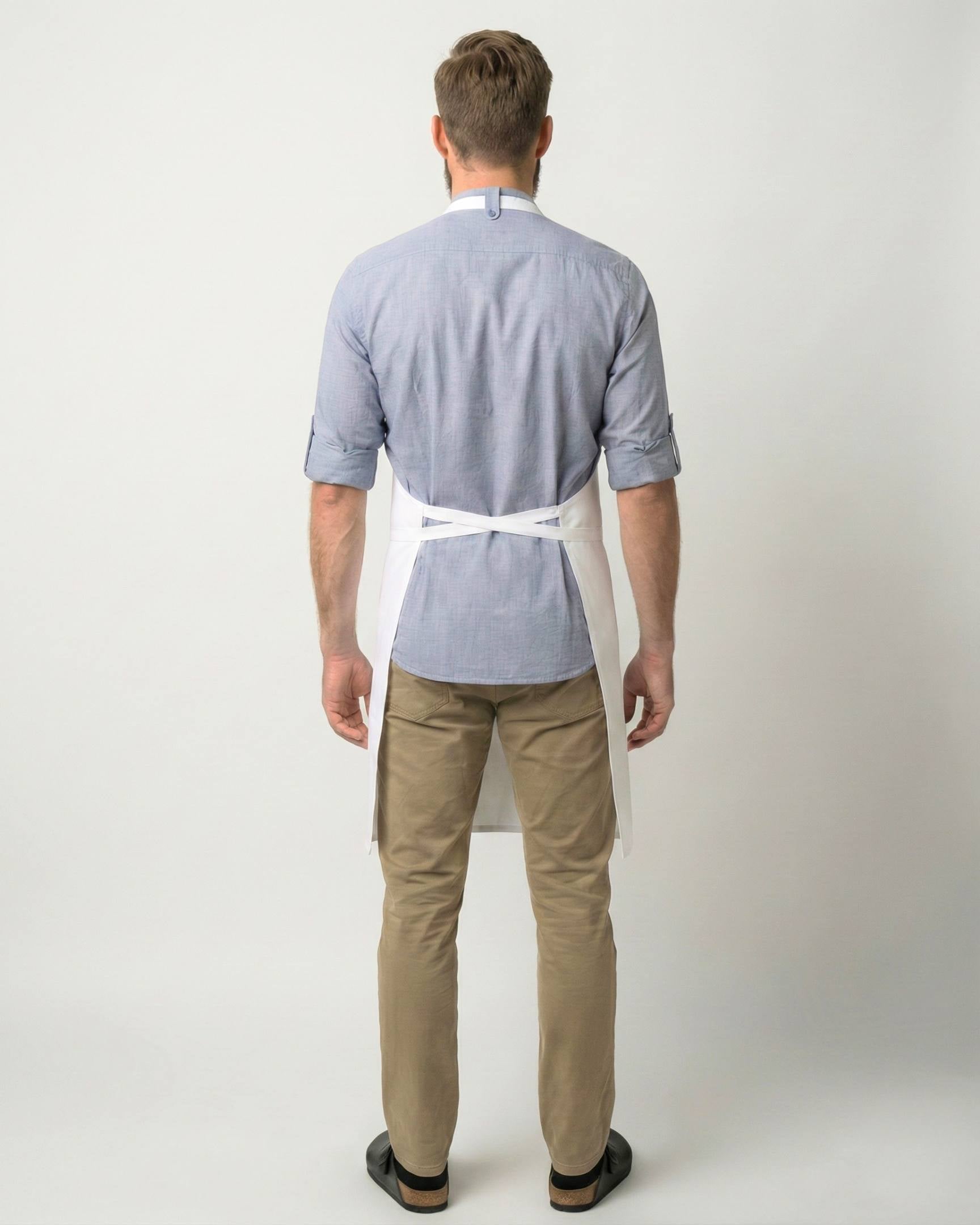 ポケット無し ホワイト 胸当て エプロン｜Chef Works Japan