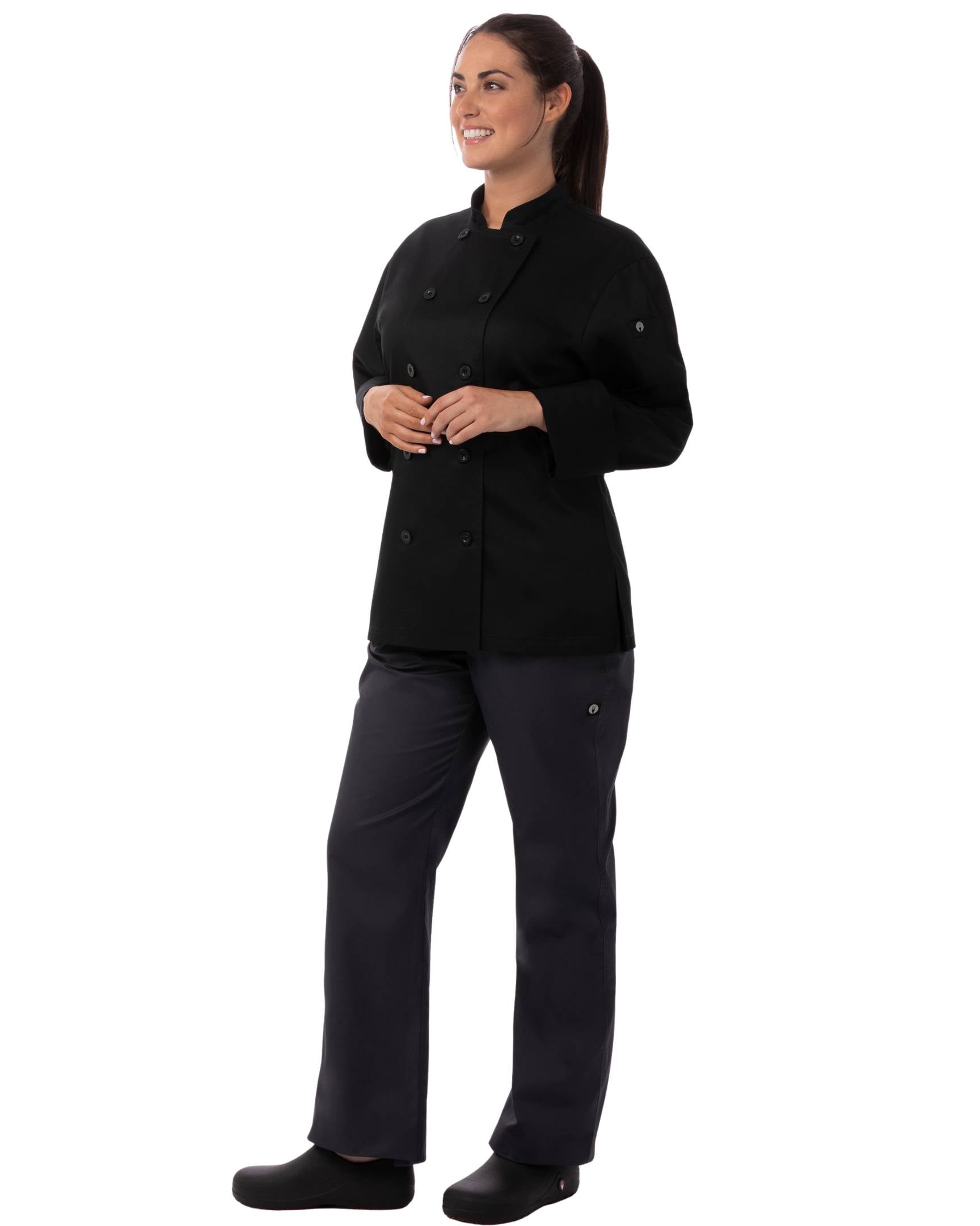 レディース ル・マンズ ブラック 長袖 コックコート｜Chef Works Japan