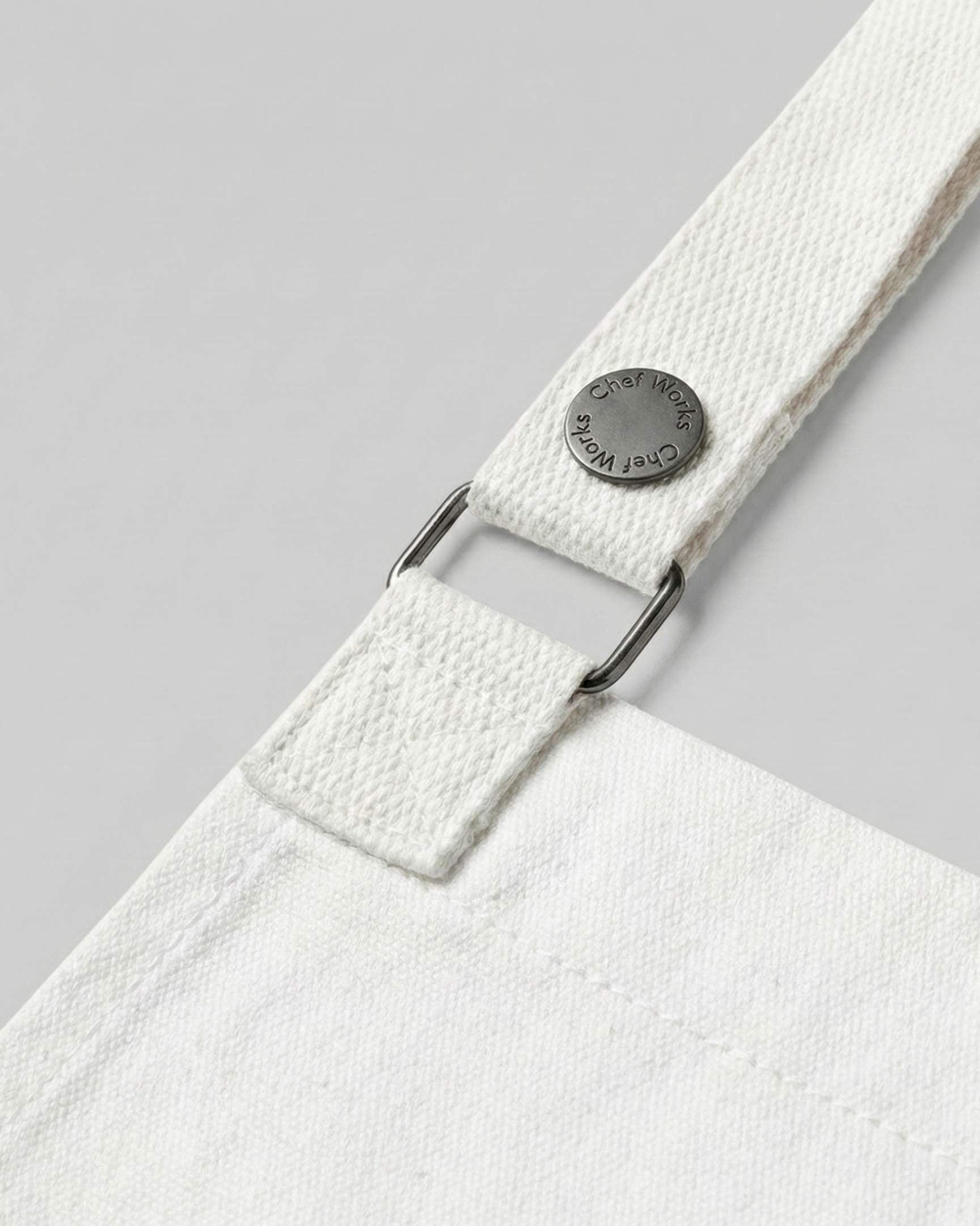 Chef Works (シェフワークス) バイロン ホワイト 綿100% キャンバス クロスバック 胸当て エプロン