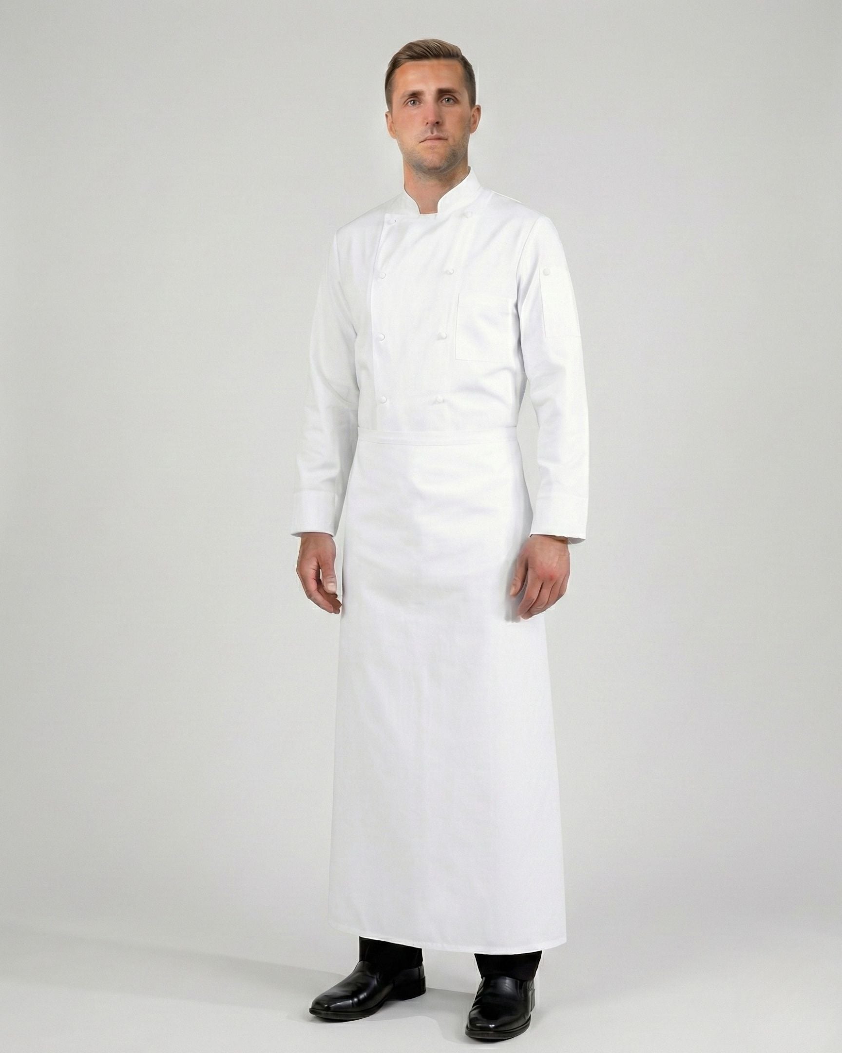 クラシック シェフズ フルレングス ホワイト ロング サロン（ソムリエ・前掛け）エプロン｜Chef Works Japan