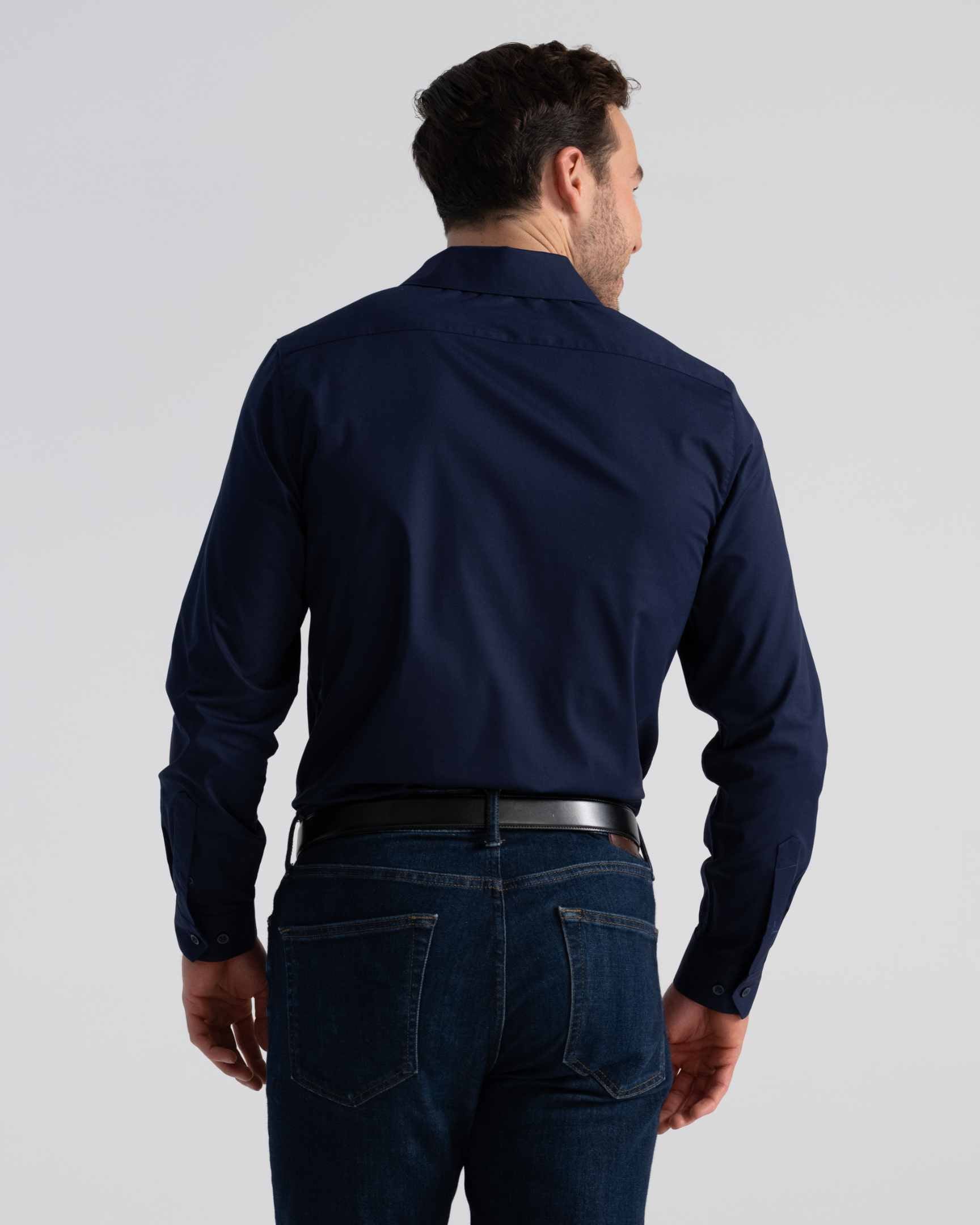 メンズ プレミアムフォーマル ダークネイビー 長袖 ドレスシャツ｜Chef Works Japan