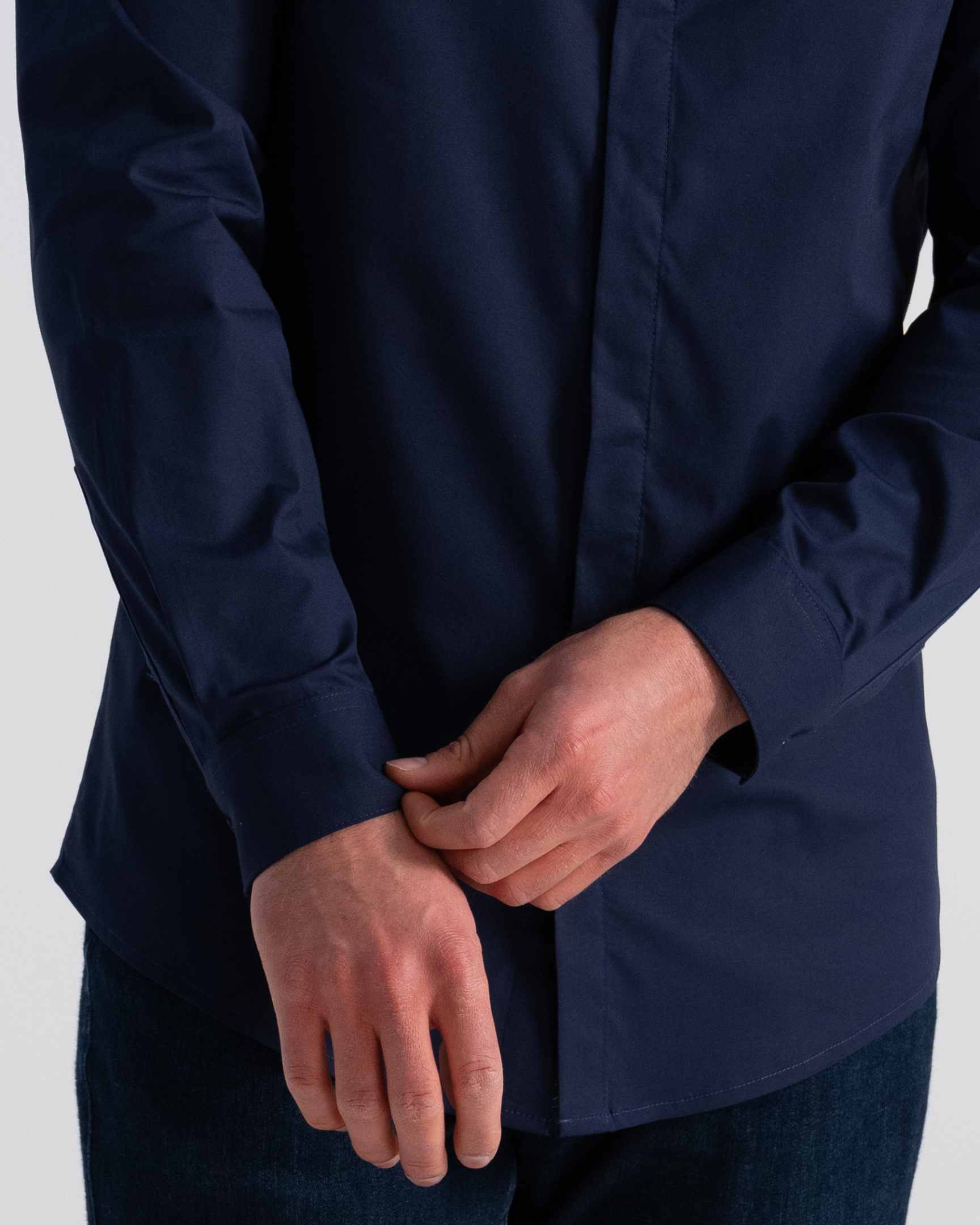 メンズ プレミアムフォーマル ダークネイビー 長袖 ドレスシャツ｜Chef Works Japan