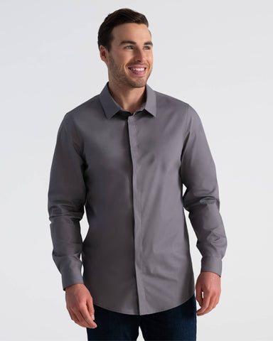 メンズ プレミアムフォーマル グレー 長袖 ドレスシャツ｜Chef Works Japan