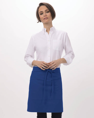 カラー ロイヤルブルー ミドル サロン（ハーフビストロエプロン・前掛け）｜Chef Works Japan