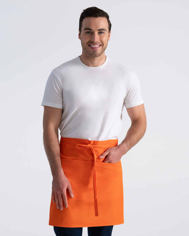 カラー タンジェリン ミドル サロン（ハーフビストロエプロン・前掛け）｜Chef Works Japan