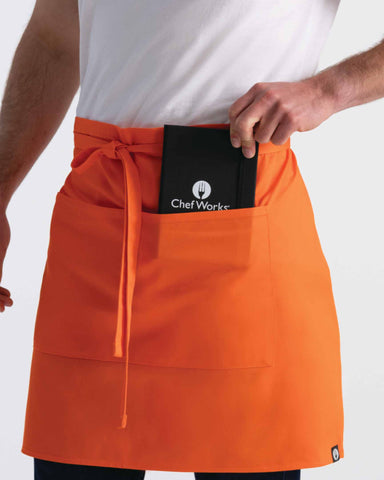 カラー タンジェリン ミドル サロン（ハーフビストロエプロン・前掛け）｜Chef Works Japan
