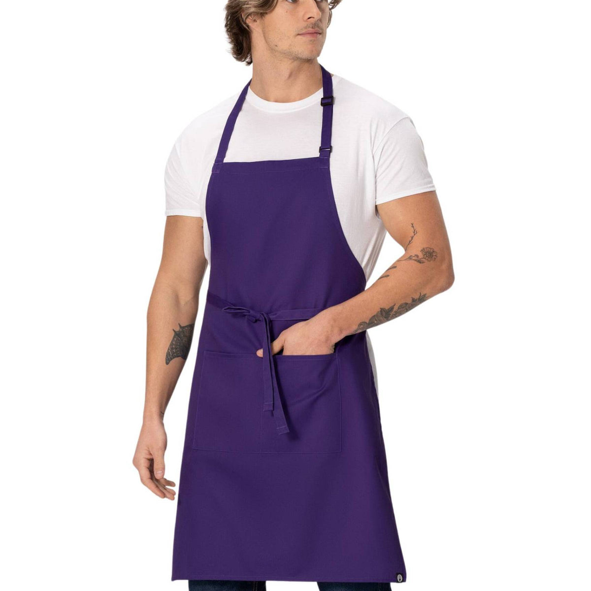 胸当てエプロン｜お洒落なパープル・丈夫で長持ち｜Chef Works® — Chef