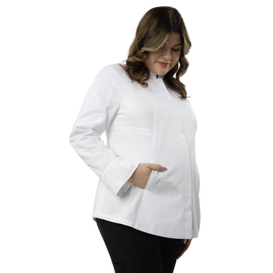 Chef Works (シェフワークス) レディース マタニティ ホワイト ジッパー 長袖 コックコート