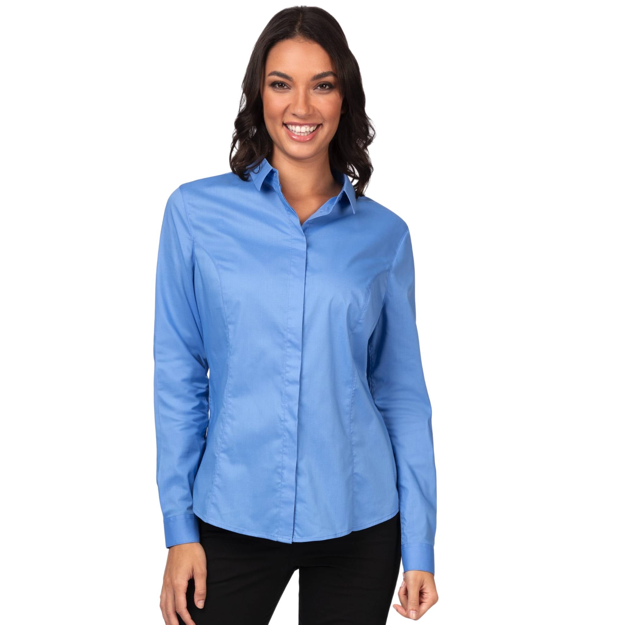 バーバリー レディース　ホースフェリー 　Mサイズ相当 長袖　シャツ ブルー BURBERRY - バーバリー レディース ホースフェリー Mサイズ相当 長袖