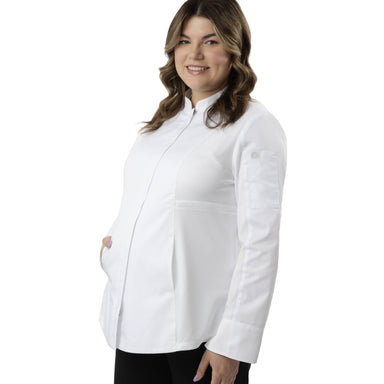 Chef Works (シェフワークス) レディース マタニティ ホワイト ジッパー 長袖 コックコート