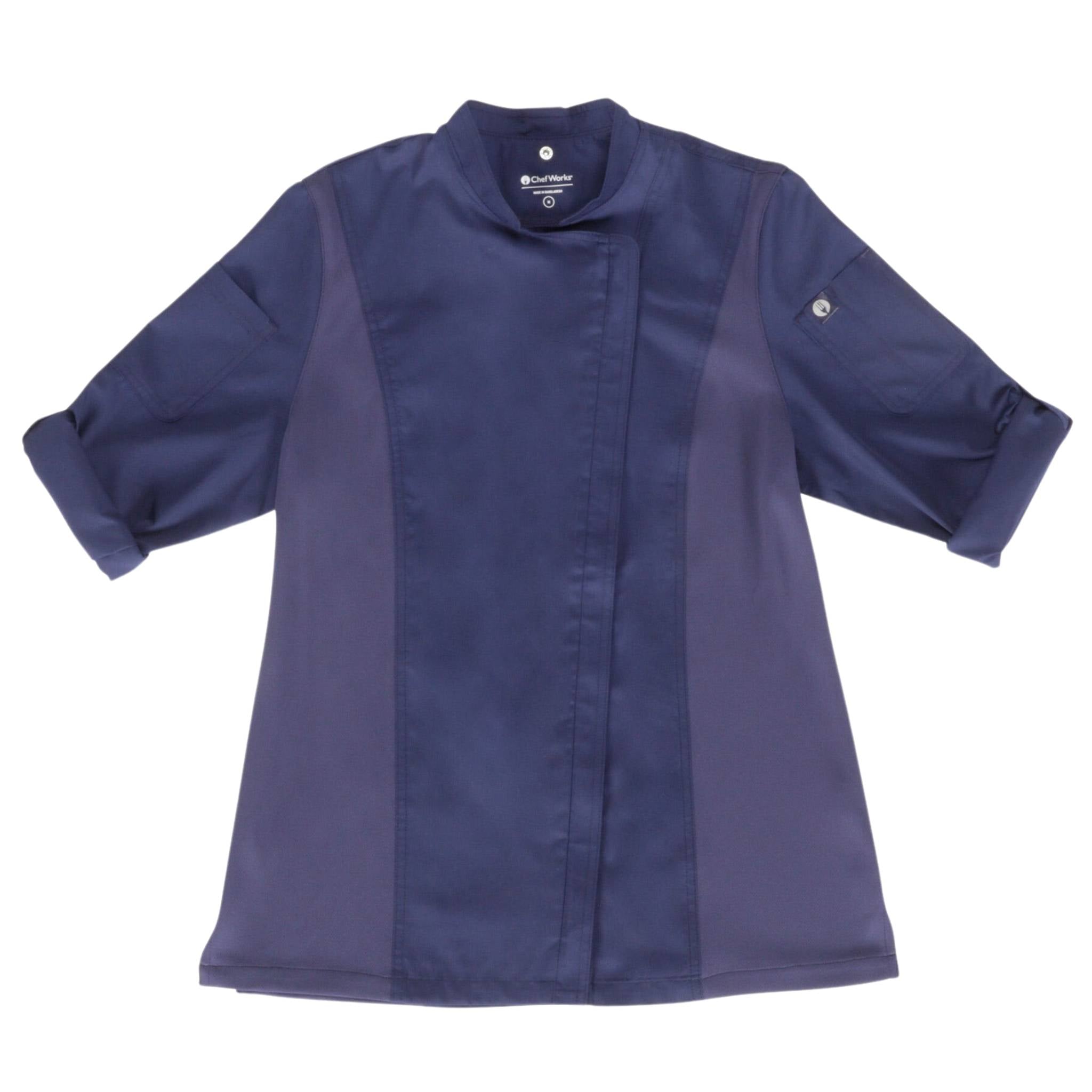 女性用ジッパーコックコート「ハートフォード」・紺色｜Chef Works
