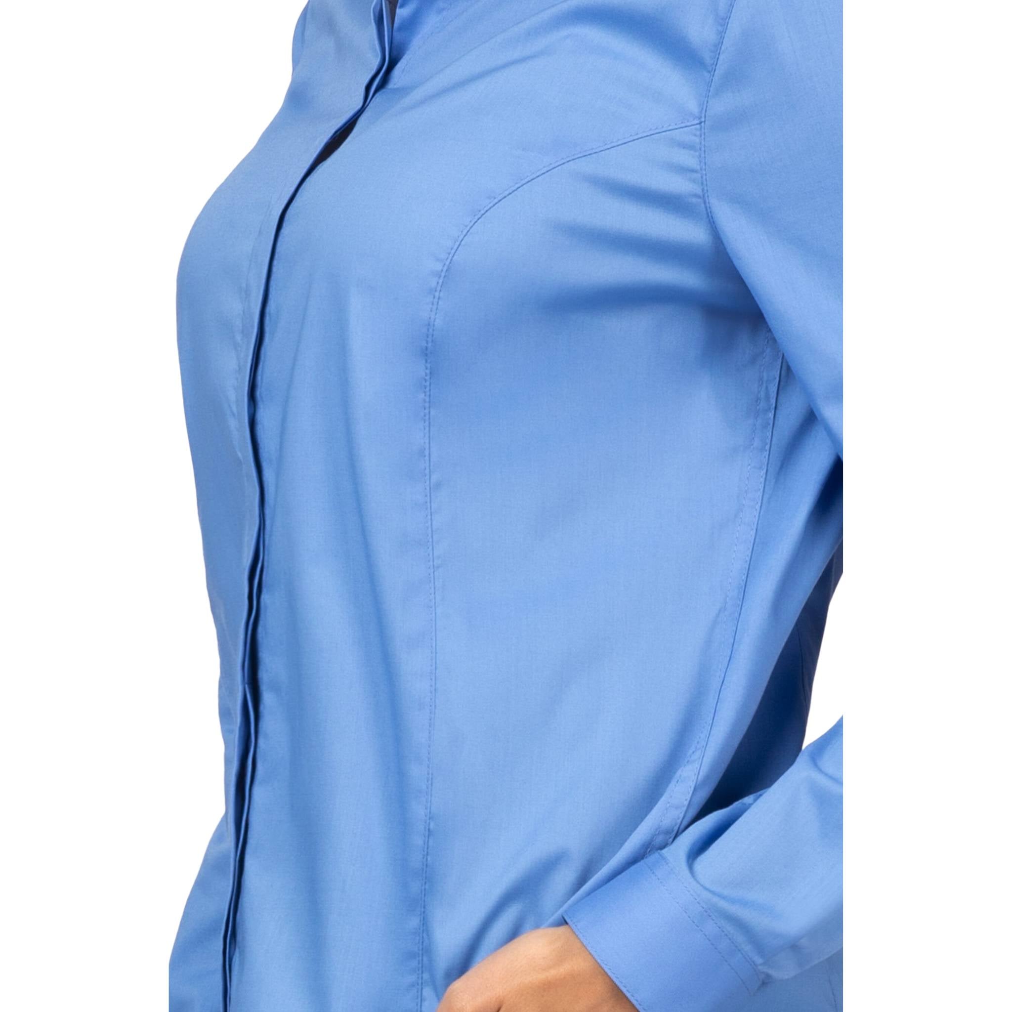 バーバリー レディース　ホースフェリー 　Mサイズ相当 長袖　シャツ ブルー BURBERRY - バーバリー レディース ホースフェリー Mサイズ相当 長袖