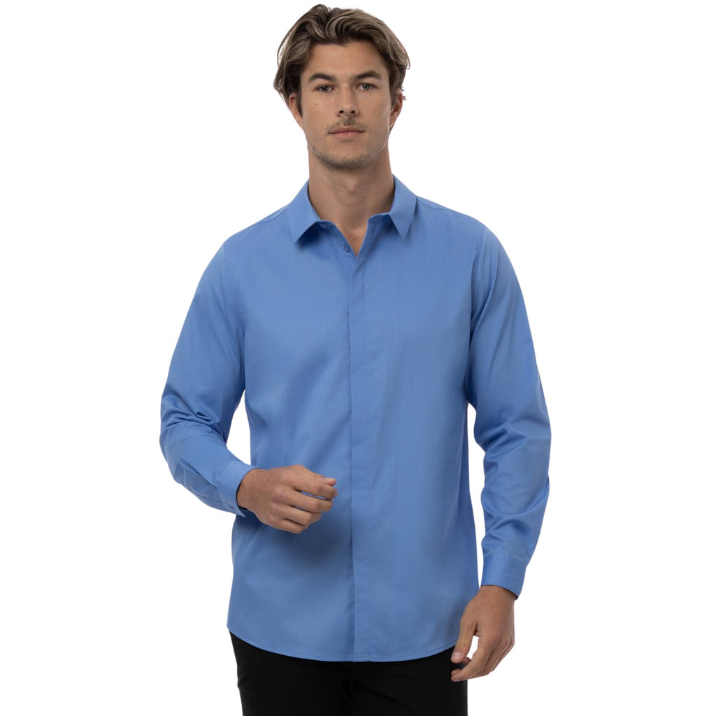 美品　クルーレ　crewre フルダルスパンフードシャツ　ブルー crewre online shop / フルダルスパンフードシャツ