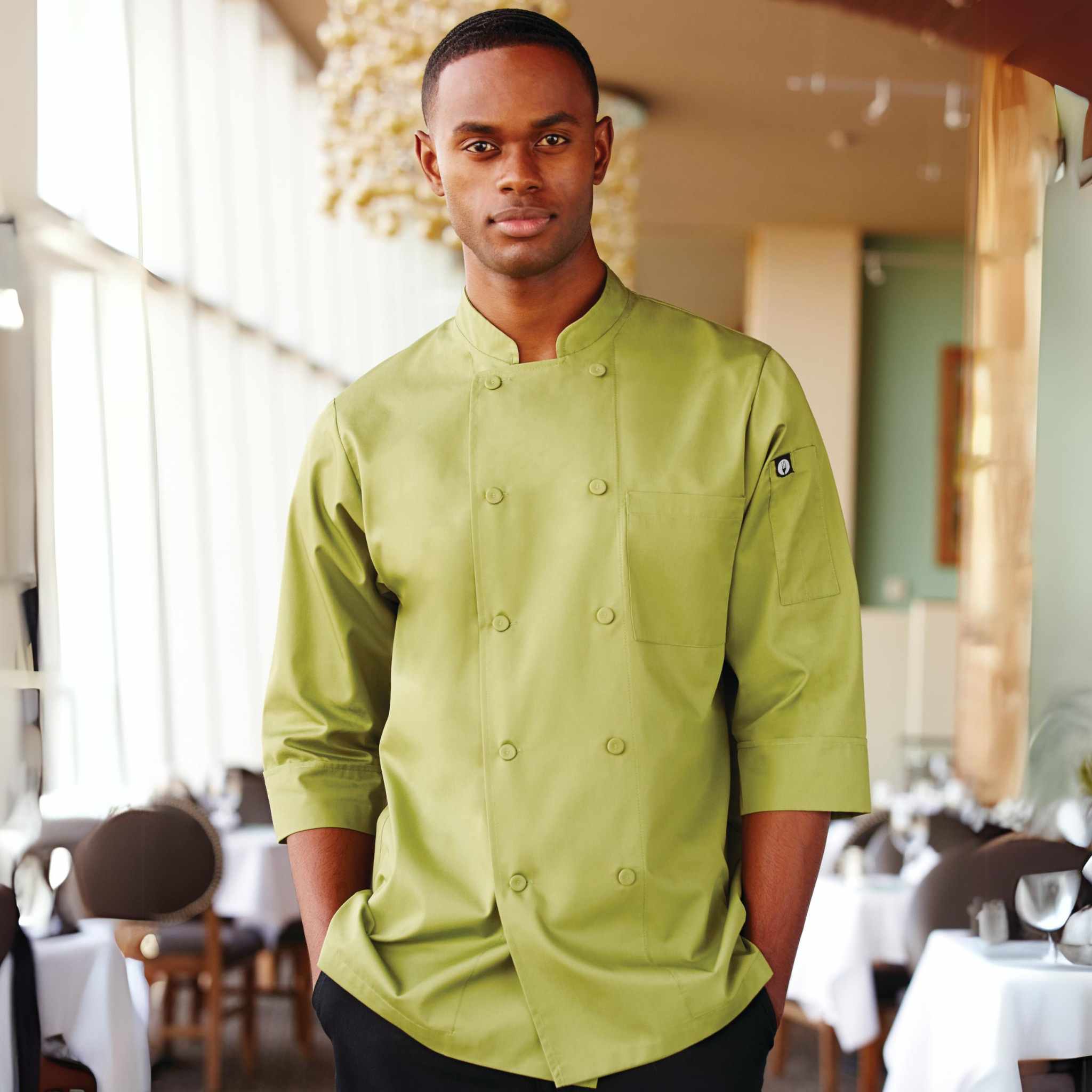 ライム・軽量七分袖コックコート｜飲食店ユニフォーム｜Chef Works