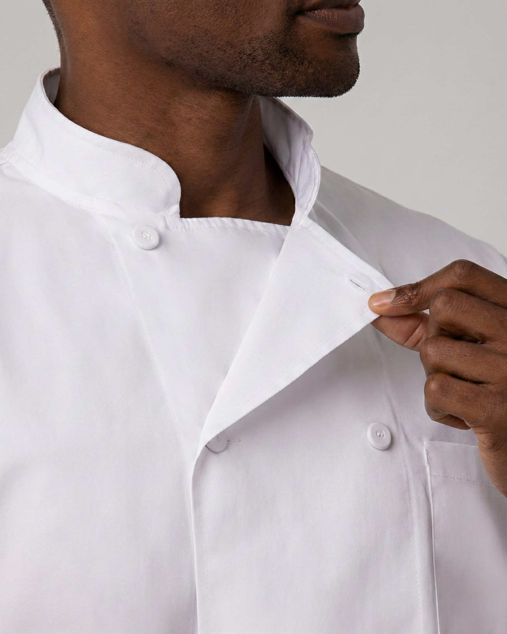 男性コックジャケットウェザー ホワイト 3Lサイズ KMJ2760-1 【北海道・沖縄・離島配送不可】 ホワイト・軽量七分袖コックコート｜飲食店ユニフォーム｜Chef Works