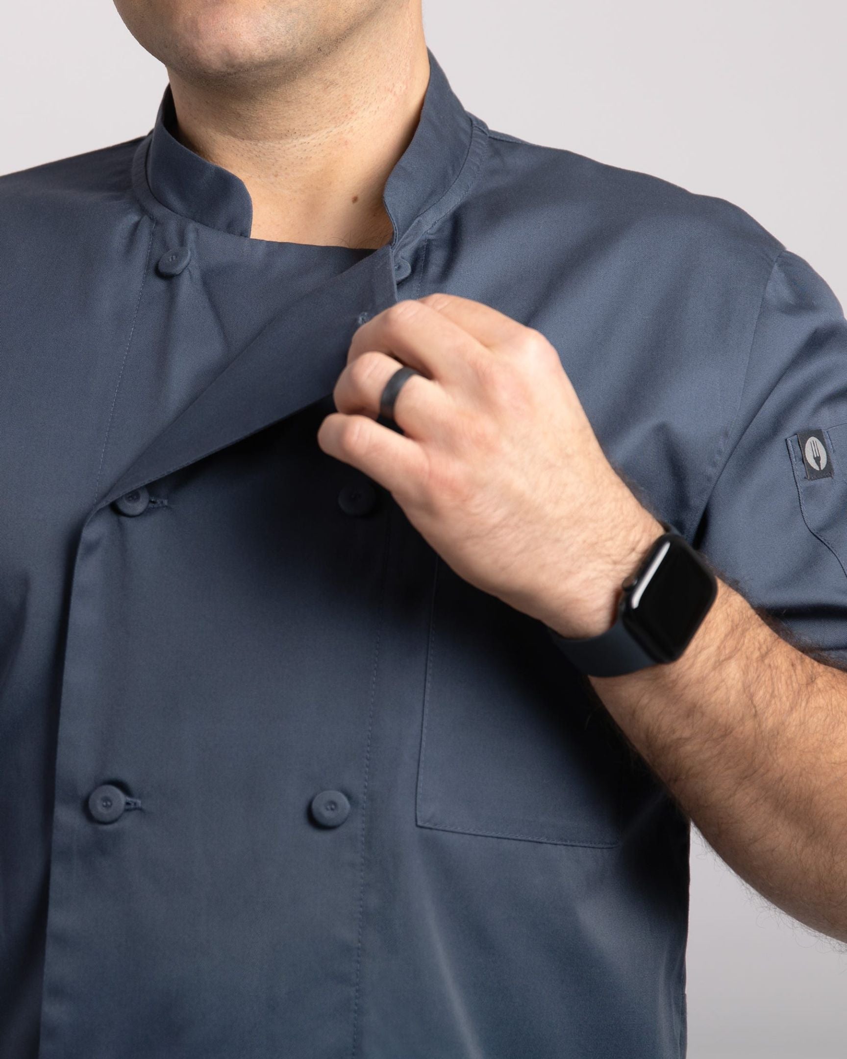 モントリオール ブルー 軽量 半袖 コックコート｜Chef Works Japan