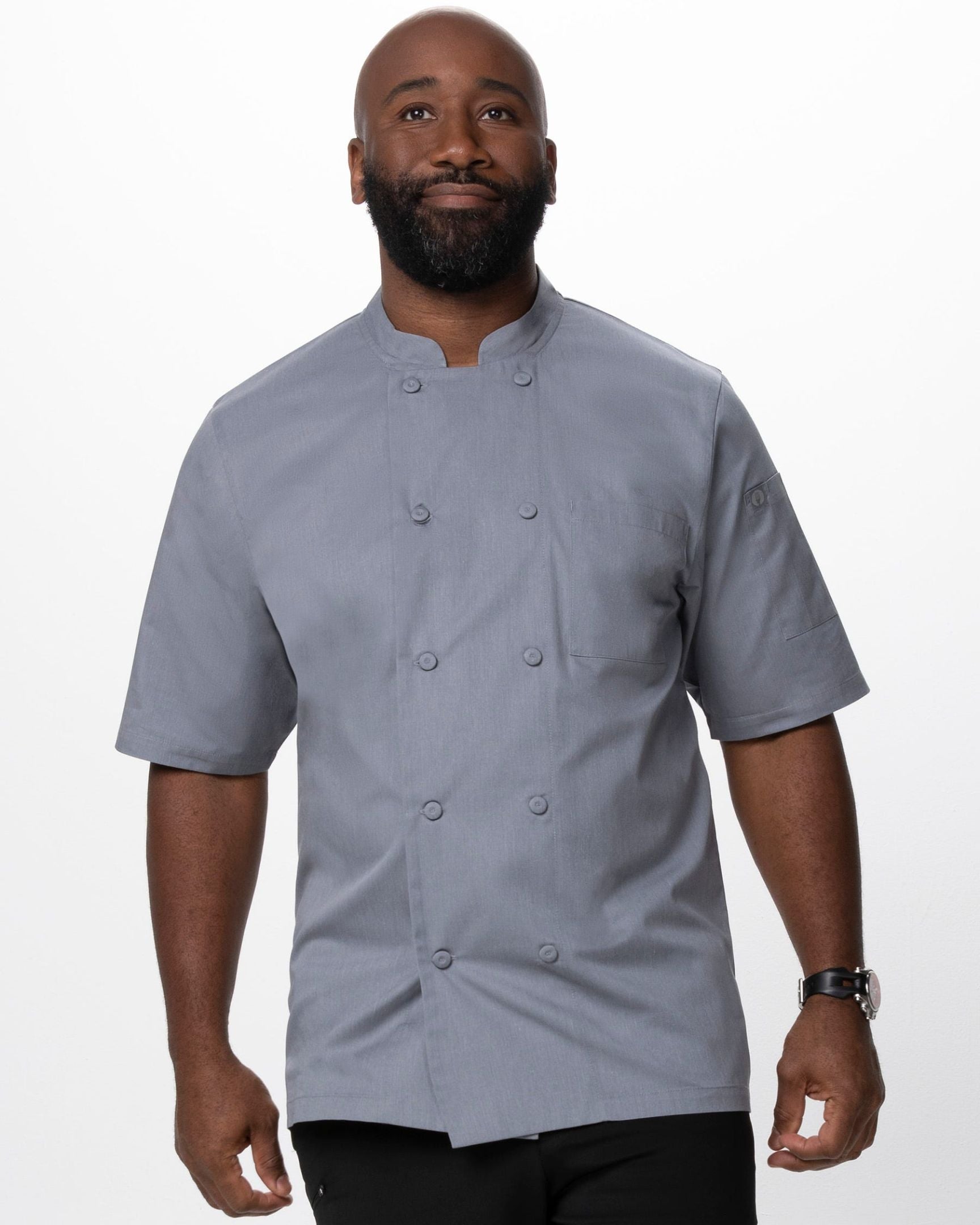 モントリオール グレー 軽量 半袖 コックコート｜Chef Works Japan