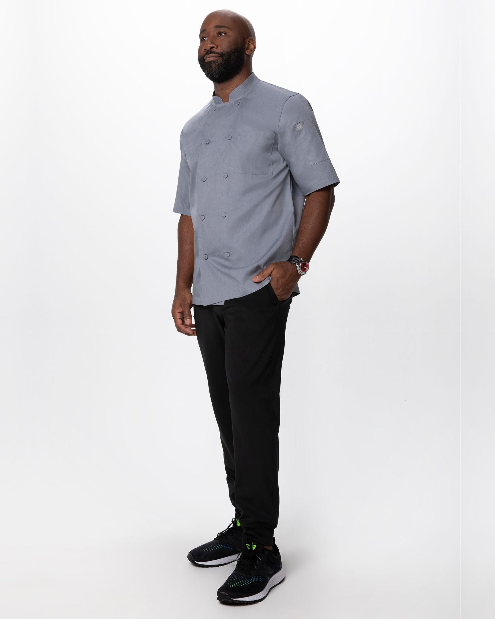 モントリオール グレー 軽量 半袖 コックコート｜Chef Works Japan