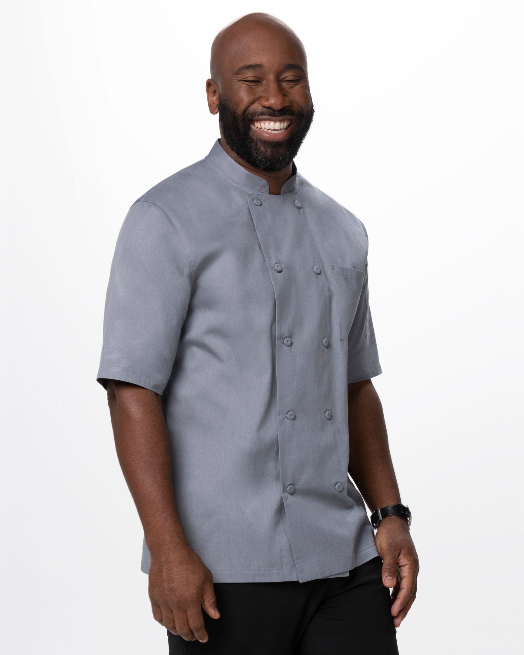 モントリオール グレー 軽量 半袖 コックコート｜Chef Works Japan