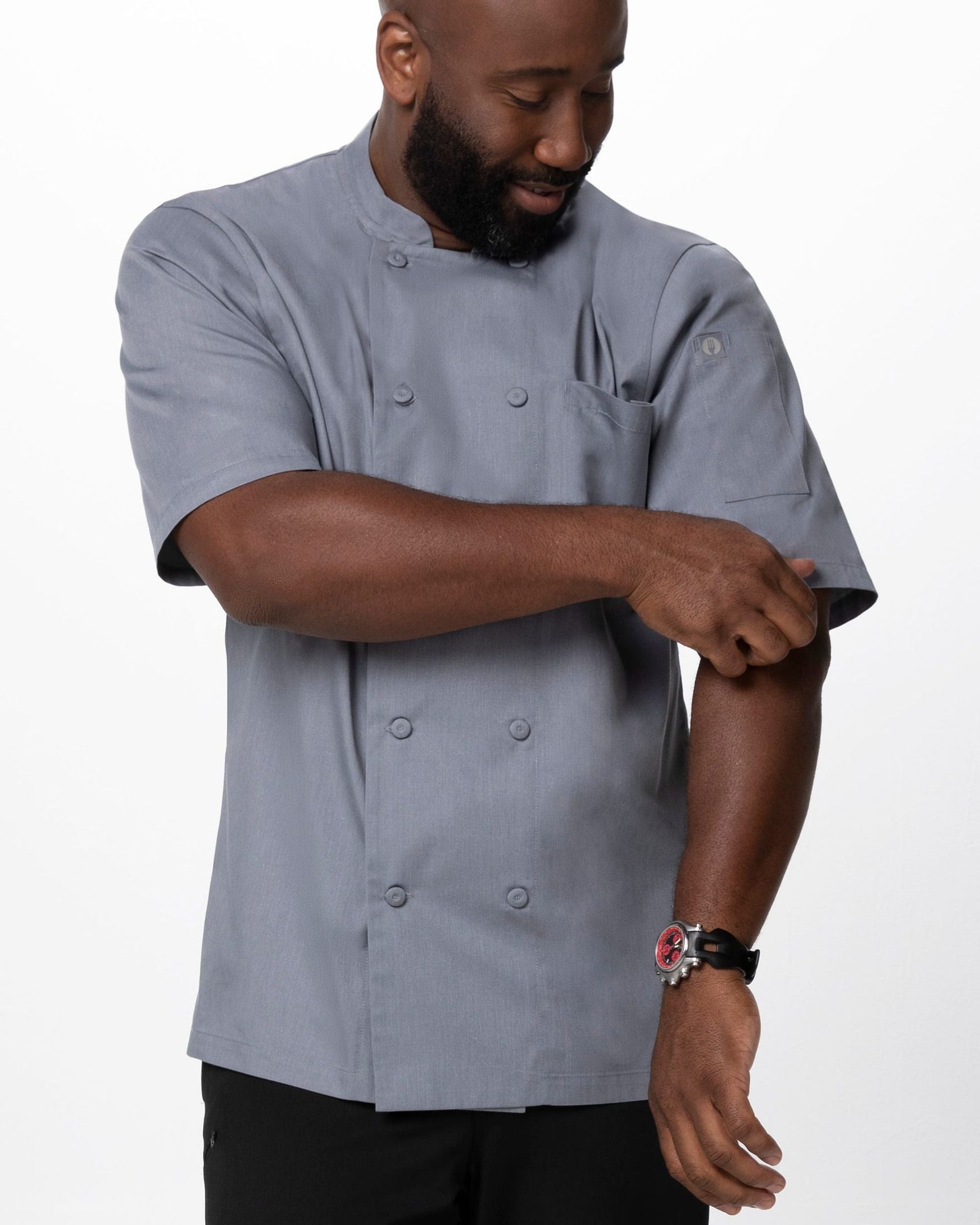 モントリオール グレー 軽量 半袖 コックコート｜Chef Works Japan
