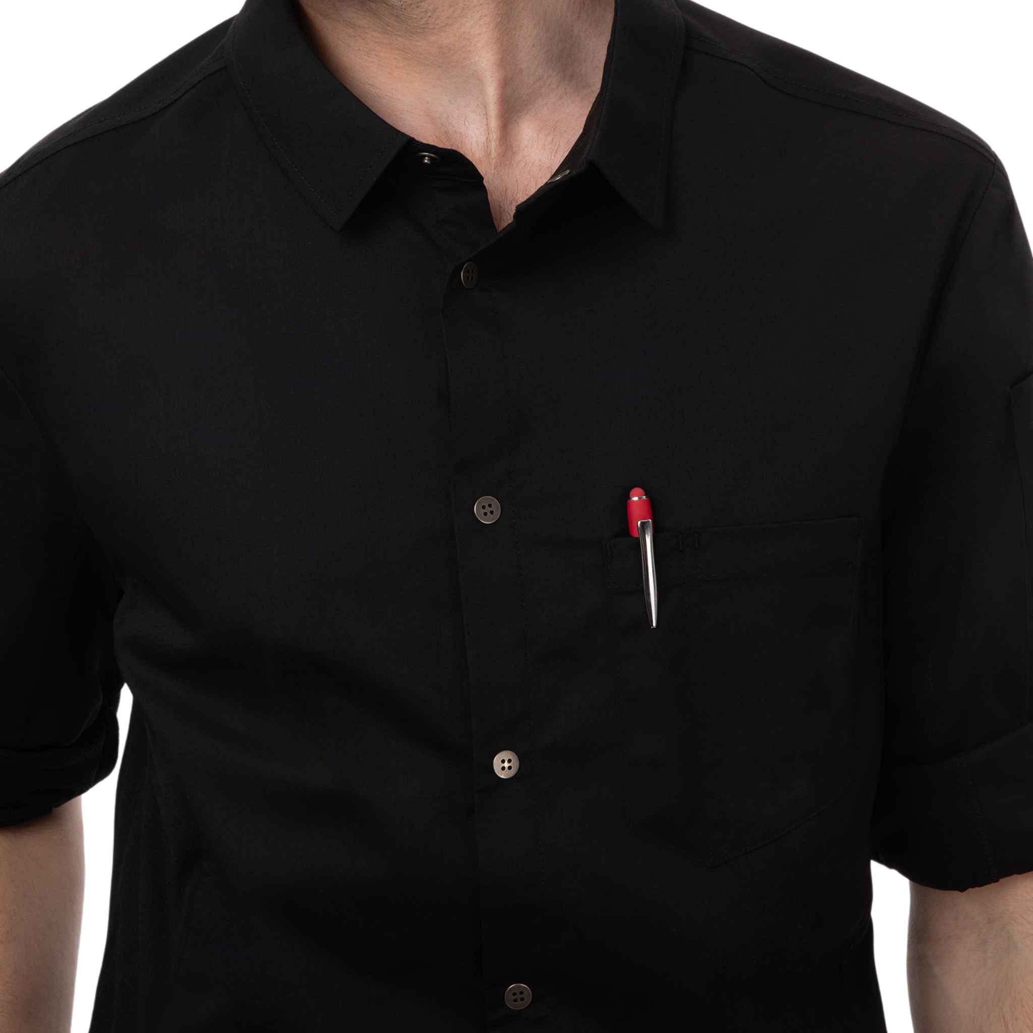 Chef Works (シェフワークス) メンズ セビリア ブラック スナップボタン 長袖 シャツ